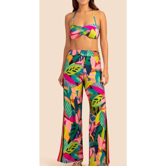 NWT $162 Trina Turk Rainforest Soft Jersey Swim Pants Size Medium and Large